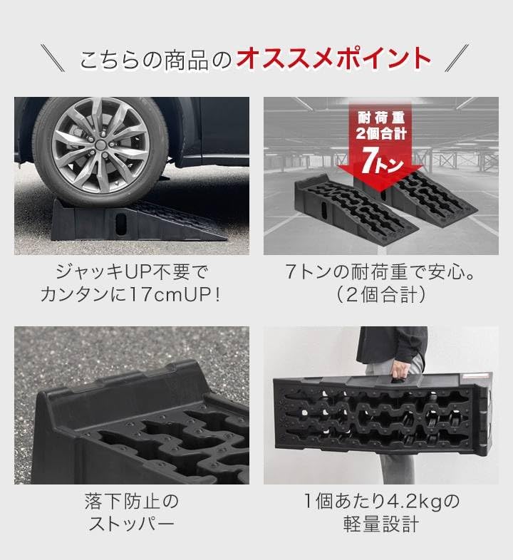 Amazon.co.jp: カースロープ カーランプ 自動車用スロープ 2本組 高さ